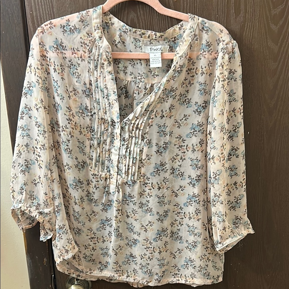 Sheer peasant blouse